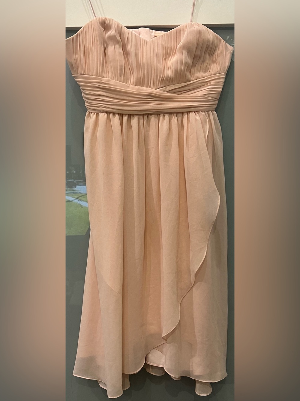 HITHERTO Strapless Peach Chifon Dress Size 4